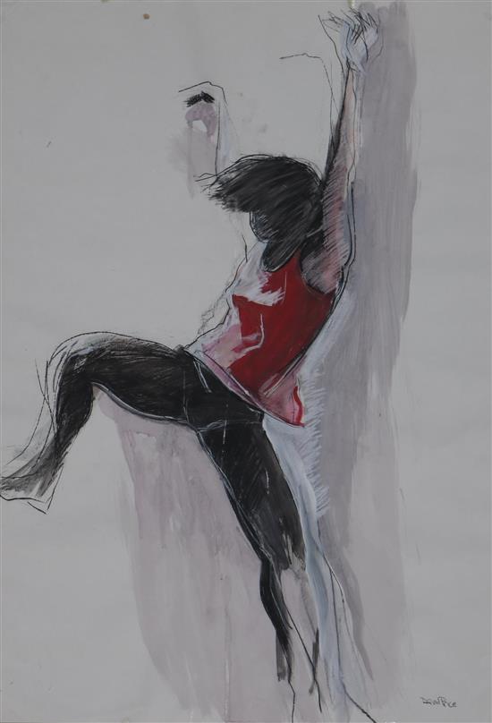 David Price, charcoal drawing of a dancer, 84 x 60cm